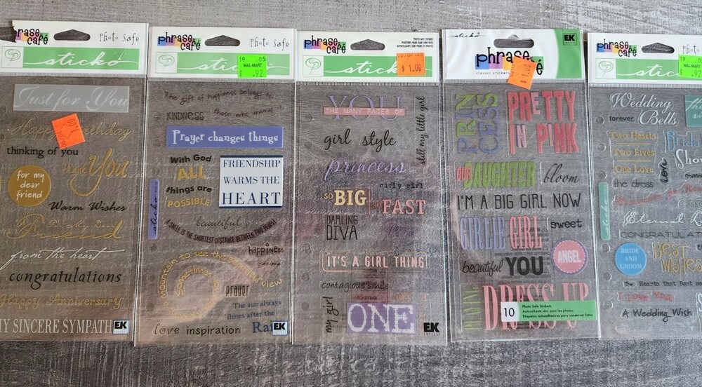 Scrapbook Stickers LOT Phrases Words Wedding Friends Sticko Retired NEW #38